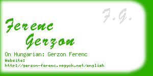 ferenc gerzon business card